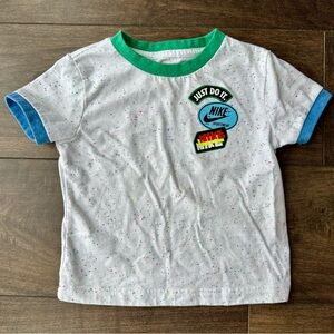 Nike Toddler Sportswear Jersey Graphic T-Shirt - Size 3T -  White w Green Blue